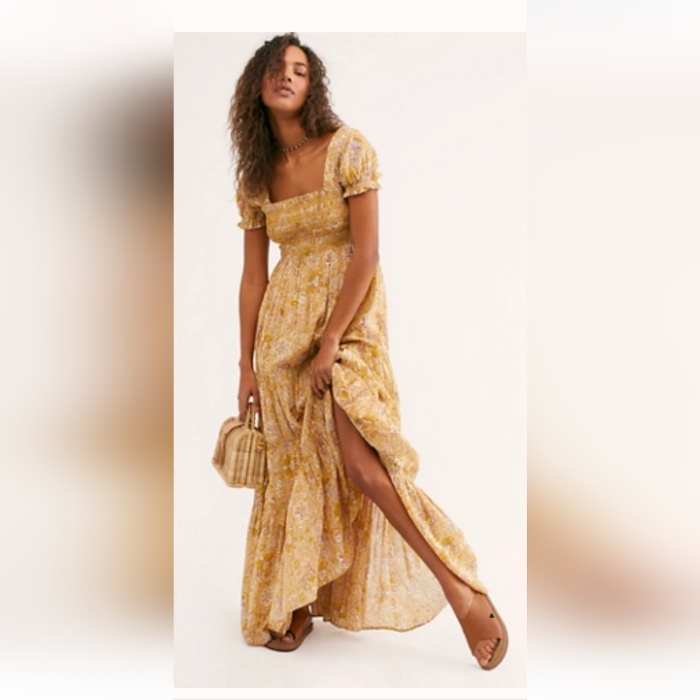 Free People Getaway Midi Dress, Tea Combo. Size XL.